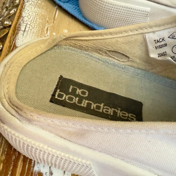 No Boundaries White Canvass Lace UP Chunky Platform Mule 90"s y2k Shoe sz 7 M - Picture 7 of 8